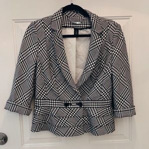 Black and White Peplum Blazer 10